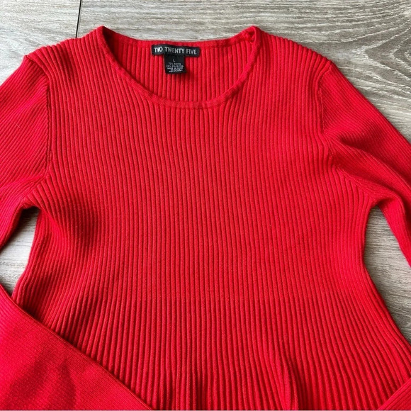 Two Twenty Five Red Ribbed Sweater  Dress - Picture 5 of 13